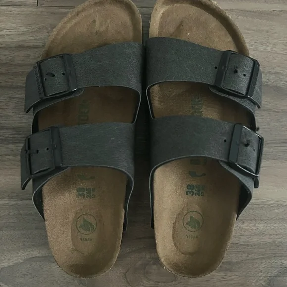 Birkenstock Charcoal Double Strap Sandals Arizona Suede Leather in Color Charcoal | BIRKENSTOCK US main image 3